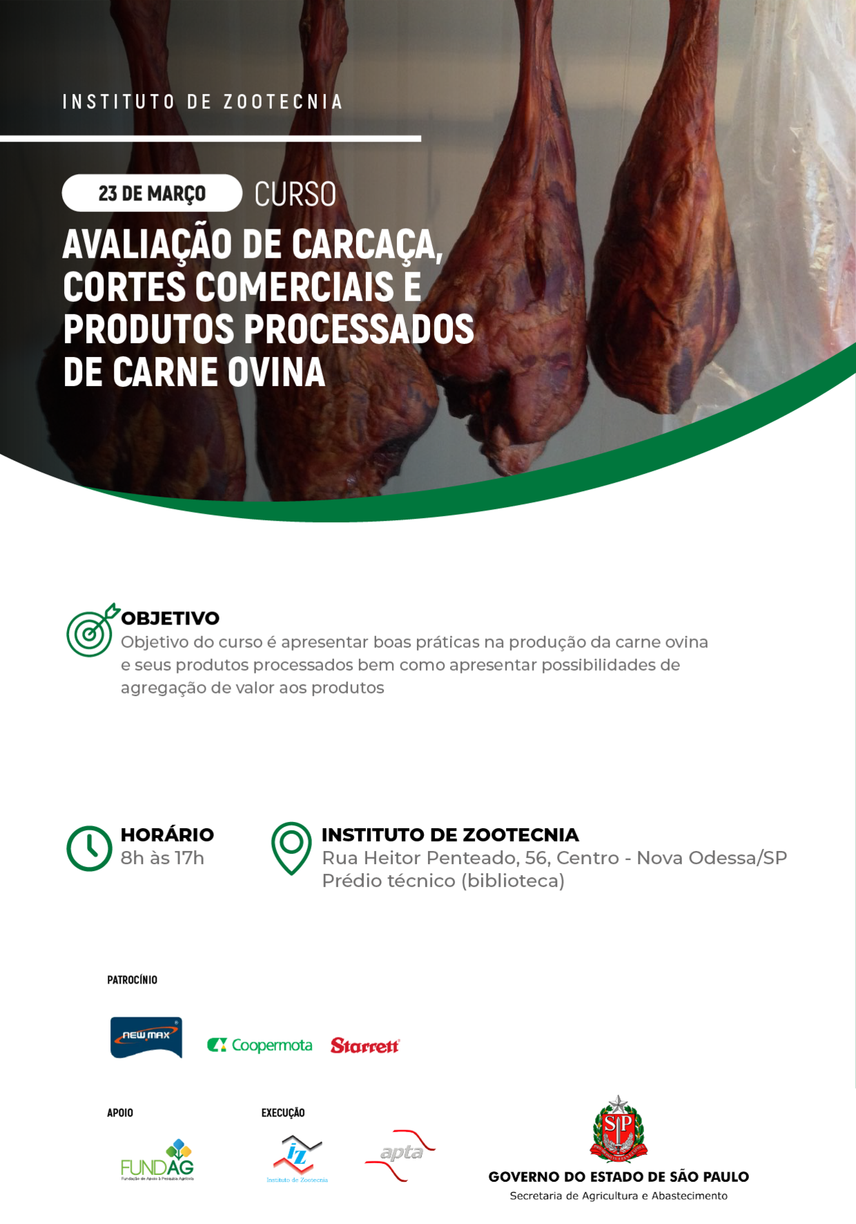 Curso de Avaliação de Carcaça, Cortes Comerciais e Produtos Processados de Carne Ovina