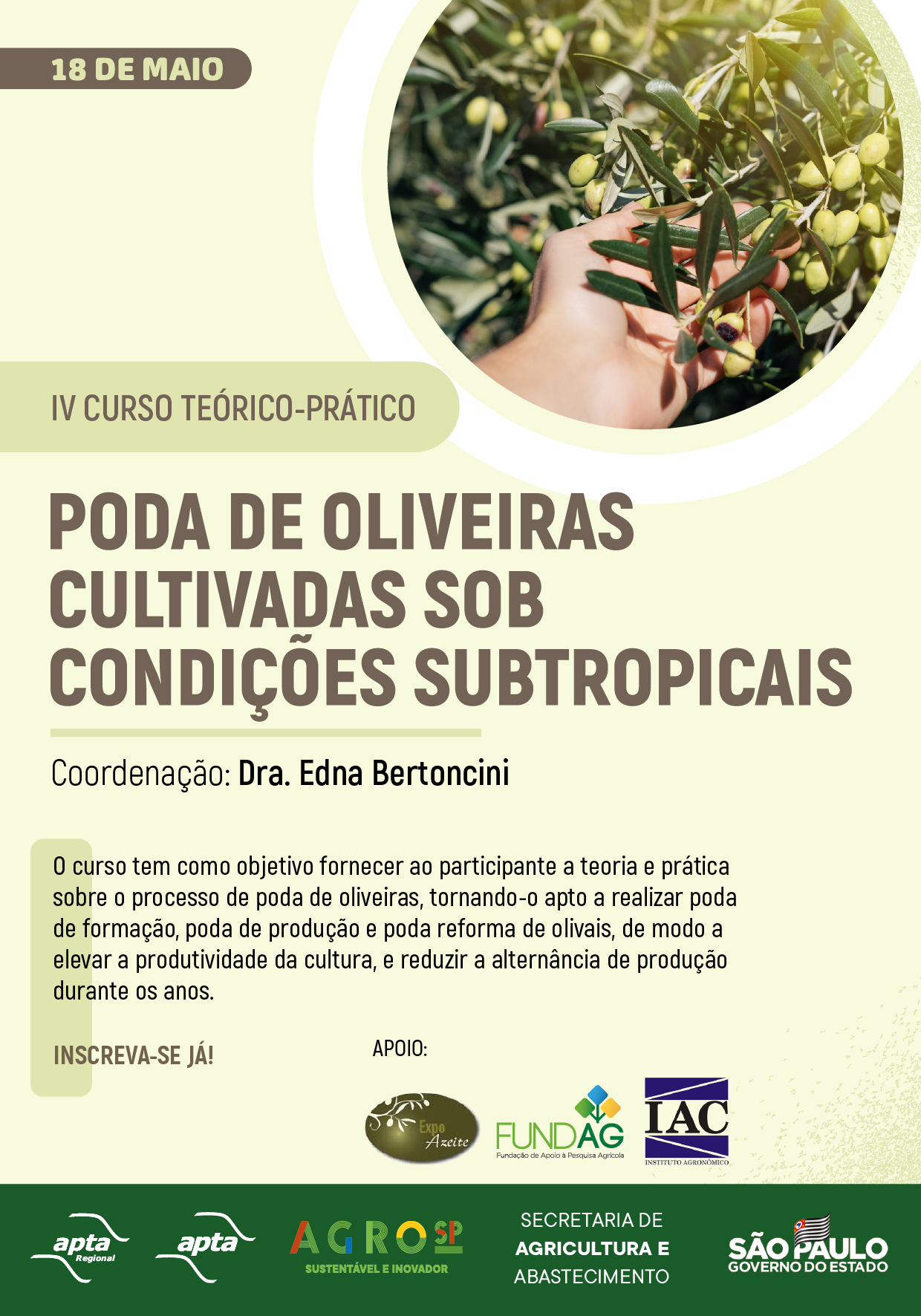 IV Curso Teórico-prático de Poda de Oliveiras Cultivadas sob Condições Subtropicais